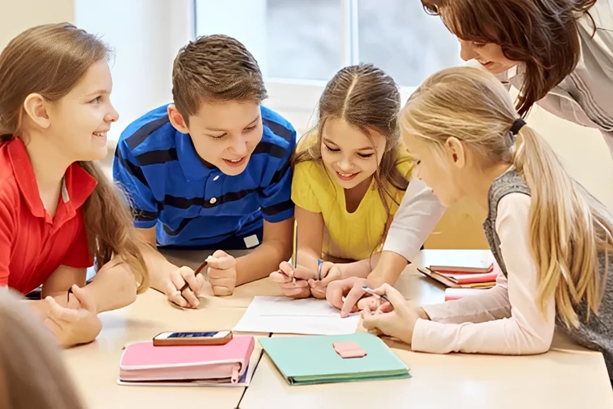 Children learning in a classroom setting